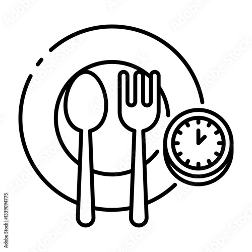 This Lunch Time icon is suitable for School, College, Education, etc