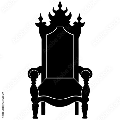 king chair silhouette vector icon white background