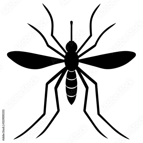 mosquito silhouette vector icon white background 
