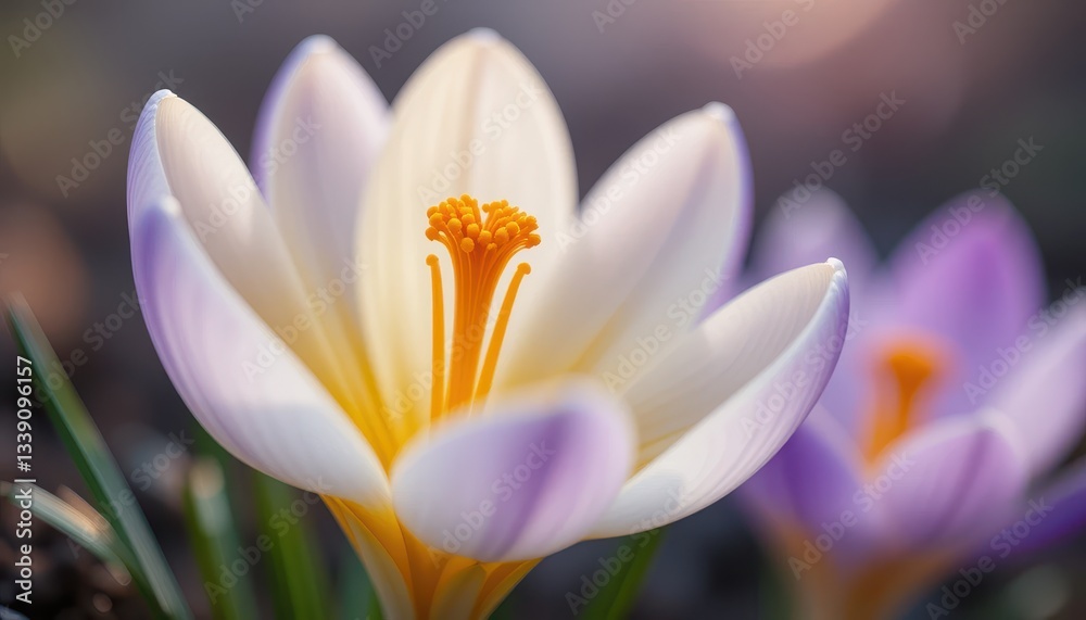 Fototapeta premium Spring blooming crocus flowers garden photography natural setting close-up beauty