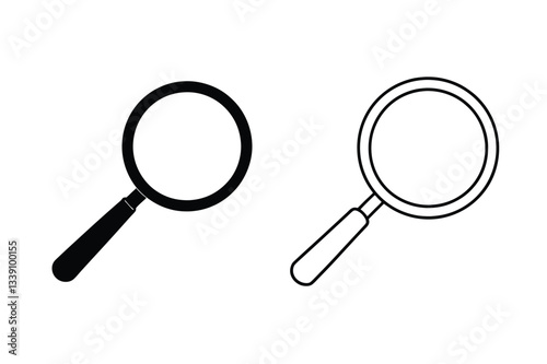 Magnifying Glass Icons Search, Zoom, Find, Explore, Discover, Investigate