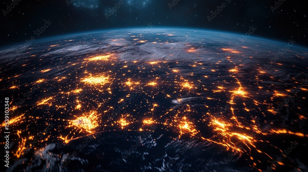 Obraz premium A time-lapse of glowing transportation networks connecting industrial hubs globally 