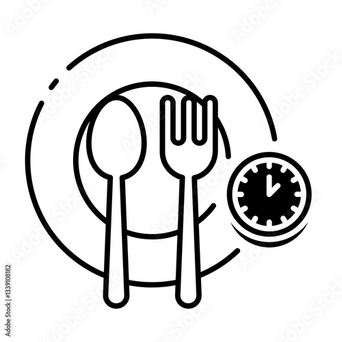 This Lunch Time icon is suitable for School, College, Education, etc