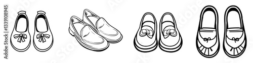 Various types of children's shoes showcased with detailed designs and styles for fashion inspiration