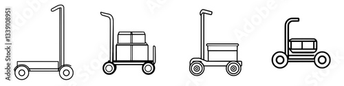 Different types of carts showcasing various designs and functions for transportation and storage purposes