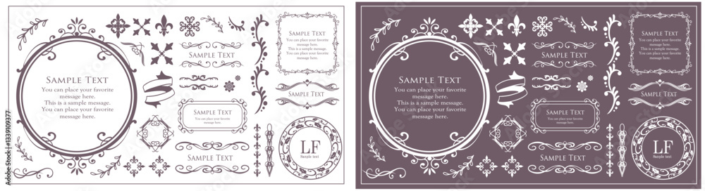 高級感のあるビンテージ調のフレームデザインセット
