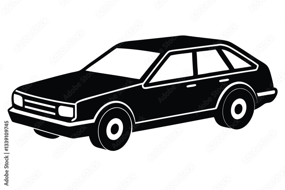 Fototapeta premium black car isolated on white