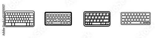 Different styles of keyboards showing variations in layout and design for computer users and typists