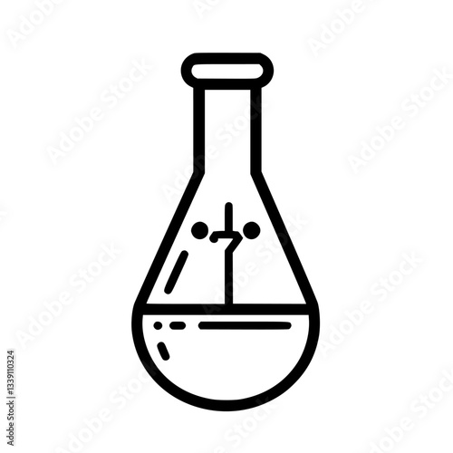 Science laboratory setup with a flask showcasing chemical mixture and experimentation