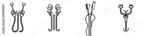 Collection of various tools for dental and medical procedures displayed against a simple background