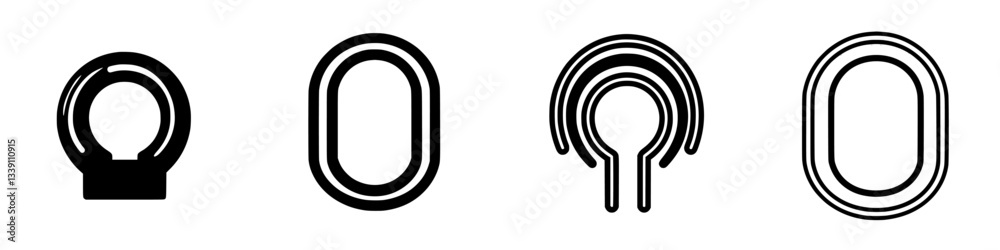 Different designs of loop shapes showing variations in style and form for creative applications in art and design Different designs of loop shapes showing variations in style and form for creative applications in art and design