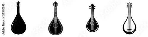 Collection of traditional string instruments showcasing different designs and shapes