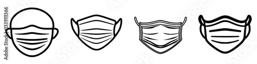 Different styles of face masks representing diverse uses and designs across various situations and preferences