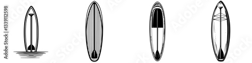 Different styles of surfboards showcased against a minimalist background for surf culture enthusiasts