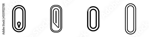 Collection of minimalistic line icons representing different shapes and symbols for design projects and creative applications