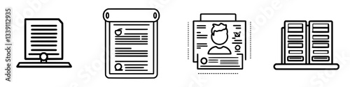 Various digital documents and records displayed on devices with a clean design for organization and information management