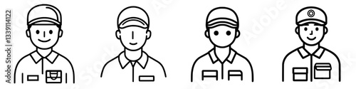 Different uniform styles of service workers showing variety and professionalism in a workplace setting