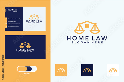 Pixel Art Home Law Logo Design with Business Cards