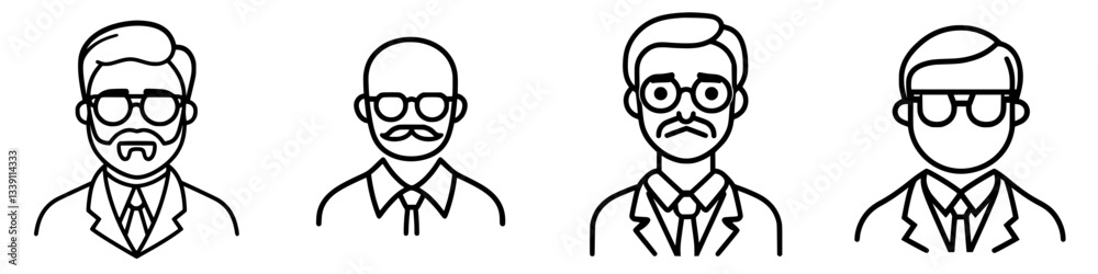Business professionals in various styles and appearances at a formal event showcasing diverse personas and attire Business professionals in various styles and appearances at a formal event showcasing diverse personas and attire
