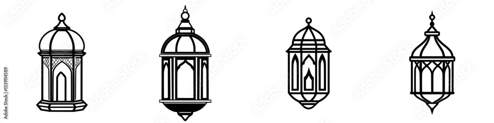 Decorative lantern designs showcasing intricate craftsmanship and traditional elements in a minimalistic style for artistic inspiration Decorative lantern designs showcasing intricate craftsmanship and traditional elements in a minimalistic style for artistic inspiration