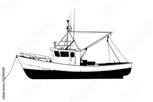 Modern sketchwork showcases a fishing ship, while a sea cruise is illustrated by hand and a mega boat is also prominent