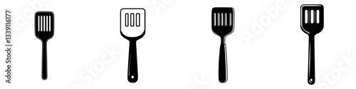 Various designs of spatulas showcasing kitchen utensils for cooking and baking purposes