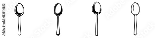 Various spoon designs displayed in a simplistic and elegant arrangement for culinary enthusiasts