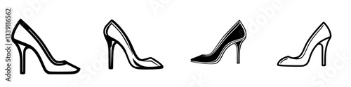 Elegant collection of high heels displayed in a minimalist style for fashion enthusiasts on a neutral background