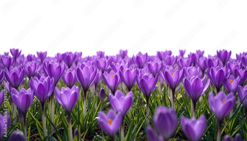 Naklejka premium Blooming crocuses spring garden nature photography outdoor close-up floral beauty