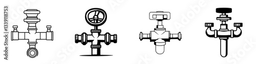 Different types of industrial valves displayed in a clear layout showcasing their designs and functions
