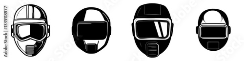 Various helmet designs showcasing styles for extreme sports enthusiasts and competitors in a dynamic outdoor setting