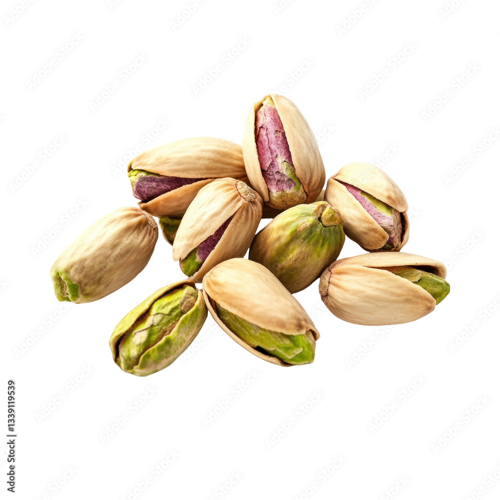 pistachios on white background pistachios on white background