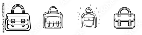 Stylish collection of bag designs featuring various shapes and details suitable for everyday use