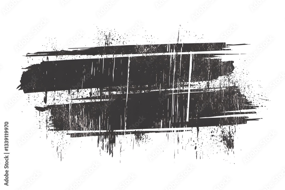 Obraz premium Grunge Vector Brush Strokes with Faded Colors on White Background