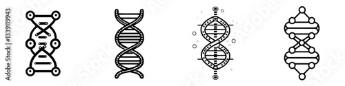 Different representations of DNA structures showcasing scientific innovation and design techniques