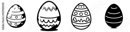 Colorful Easter eggs decorated with various patterns for spring celebrations and festivities