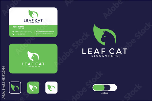 Pixel Art Logo Design For Leaf Cat Company Branding