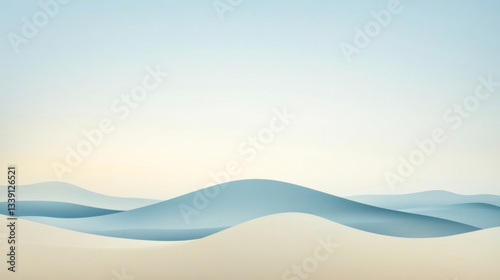 Serene abstract landscape with gentle blue and cream tones for tranquil design aesthetic