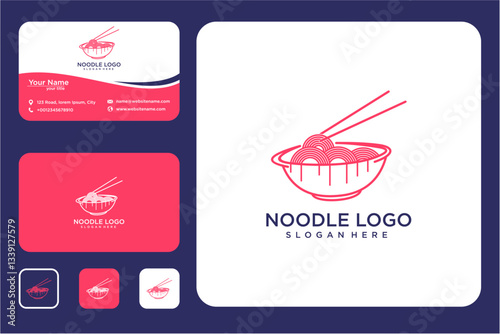 Pixel Art Noodle Logo Design Mockup Variations