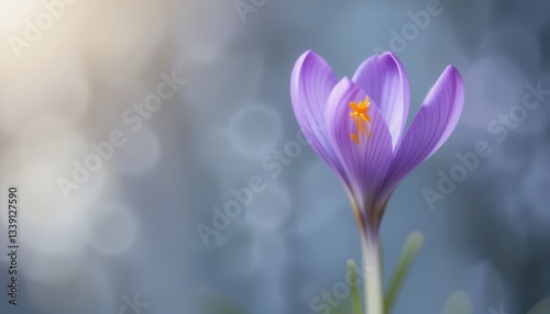 Delicate purple crocus flower garden nature photography springtime close-up beauty