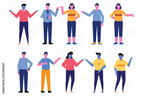 Pixel Art People In Various Poses