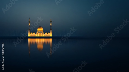 Wallpaper Mural Majestic mosque illuminated at twilight Generative AI Torontodigital.ca