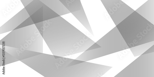 Abstract background with liens and triangles shape on white background. White and grey geometric overlapping rectangle pattern Geometric background soft shadows as patten ..White polygon textured .