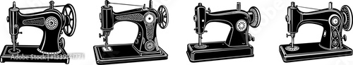 sewing machine silhouette vector illustration