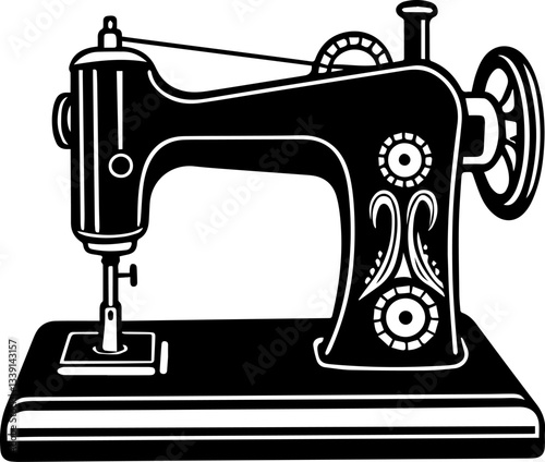 sewing machine silhouette vector illustration