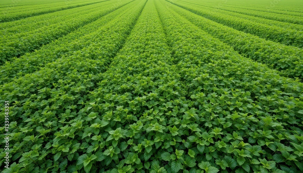 Lush green crop fields agricultural land aerial view fresh produce nature Lush green crop fields agricultural land aerial view fresh produce nature