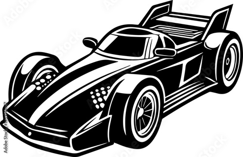 racing car silhouette vector illustration