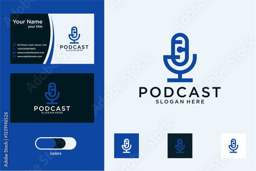 Podcast Logo Design with Business Cards and Switch