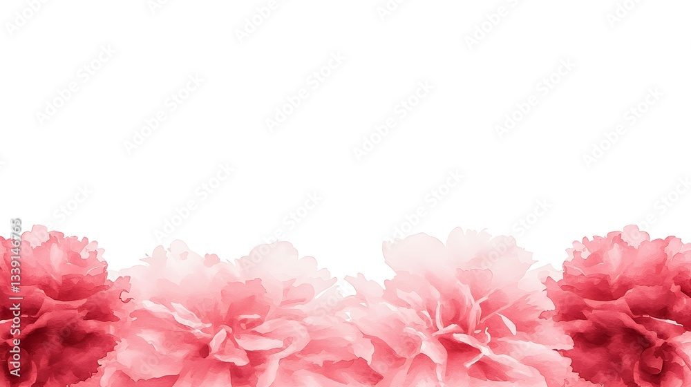 Soft Blush Floral Background with Light Pink Carnations and White Space for Elegant Design Projects