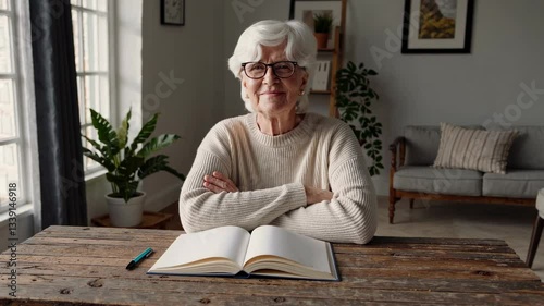 The Elderly Woman with Book